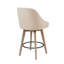 Élégant tabouret de comptoir avec siège pivotant et pieds en bois massif, offrant confort et fonctionnalité.-1503404966