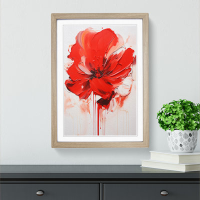 Poppy Flower Action Painting - Framed Print