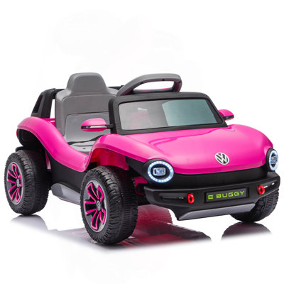 12V Licensed Volkswagen Beetle Kids Ride On Electric Car W/2.4G PC,Cute&Curvy Body,2WD,4-Wheel Suspension,Rear Cargo Storage,Bright Front Headlights,Bluetooth,USB,Music,Speeds 1.5-2.5MPH For Kids 3-5