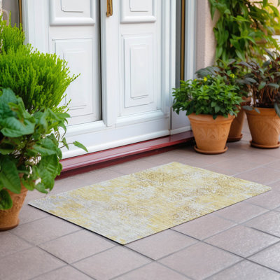 Ziyamet Washable Damask Indoor / Outdoor Rug