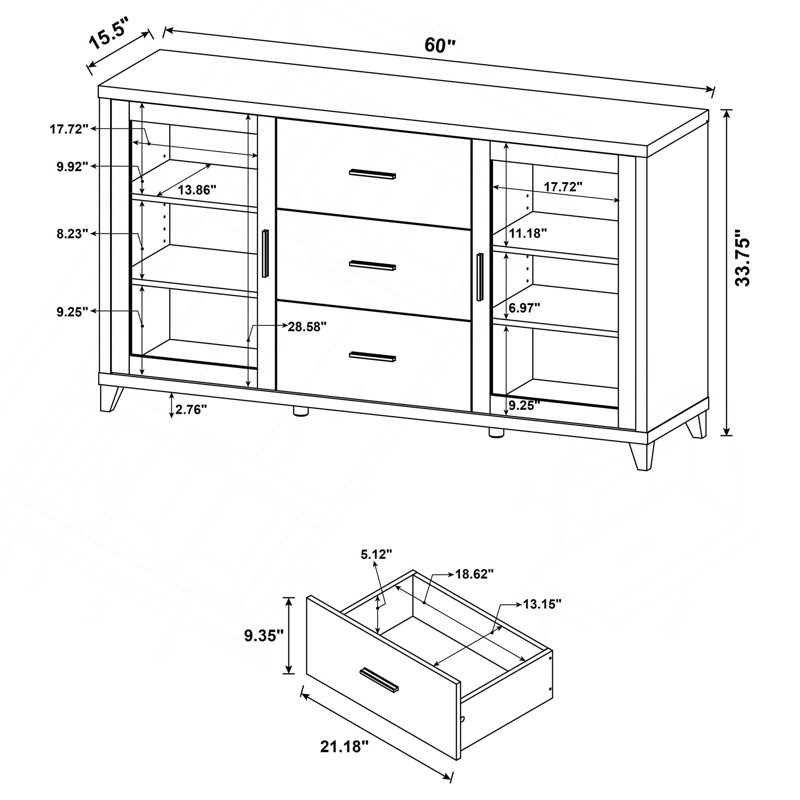 Barnaby Cappuccino 4-Piece Rectangular Entertainment Center