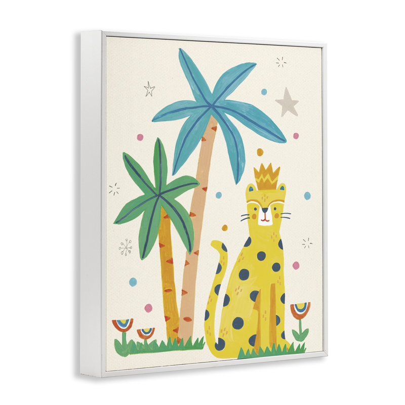 «Baby Cougar in Jungle», art de la giclée encadrée par Irene Chan, Cadre blanc, H 20 po x l 16 po