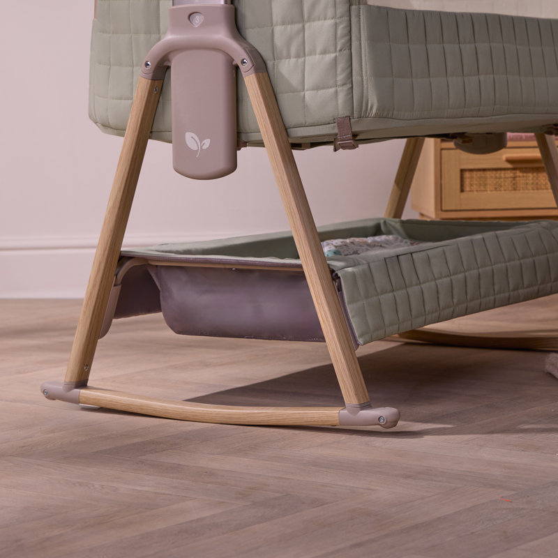 Tutti Bambini CoZee Sense Bedside Crib, Drifted Oak / Eucalyptus