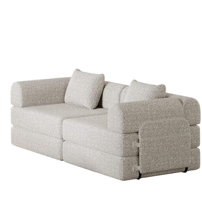 Canapé-lit convertible avec poches et coussins de rangement latéraux, idéal pour les salons, les chambres à coucher et les bureaux, confortable et pliable
