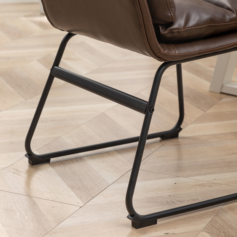 Chaises contemporaines rembourrées, ensemble de 2, Brun antique
