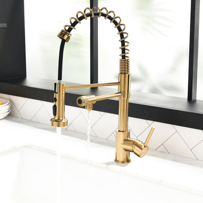 Robinet d'eau potable pour la cuisine, filtre rétractable, évier de cuisine purificateur en or noir et nickel, robinet anti-rouille à sortie indépendante, robinet filtrant, éviers