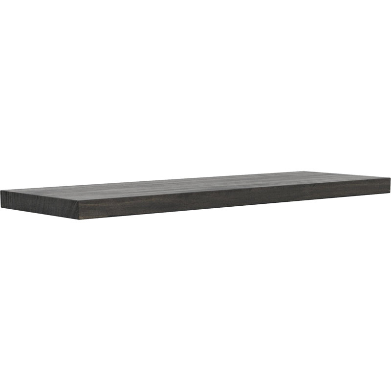 Solid Wood Shelf, Dark Wood Stain, 0.75" H x 24" W x 8" D