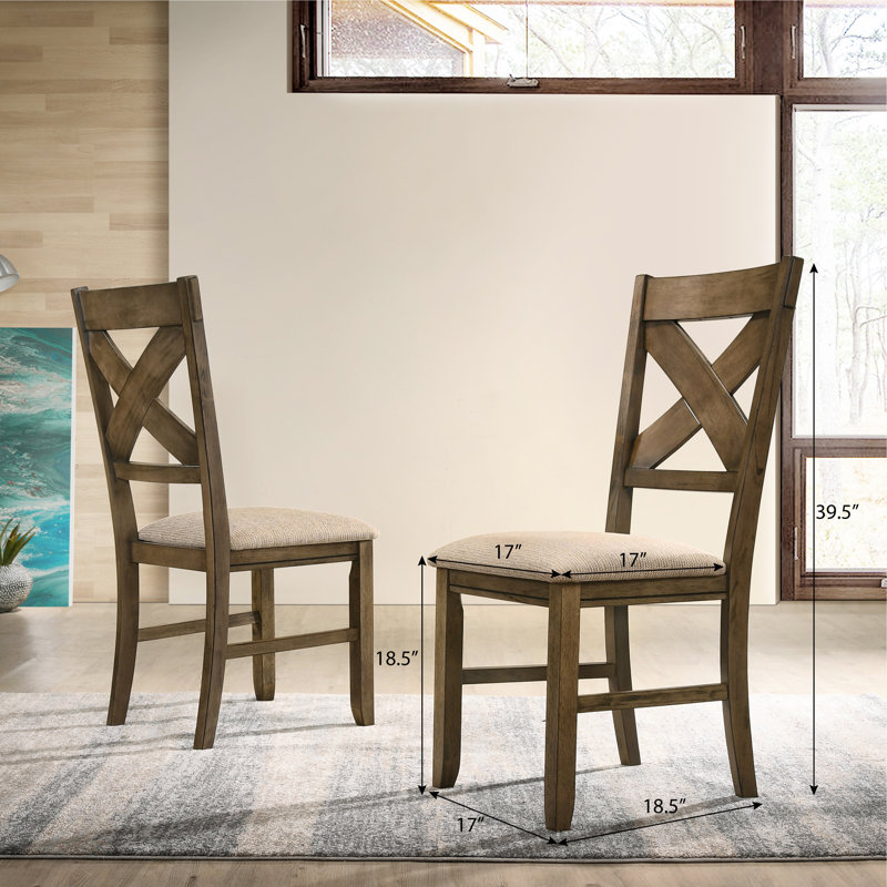 Raven Wood Fabric Upholstered Dining Chair Set, Durable And Stylish For Modern Dining Rooms, Comfortable Seating With Textured Tan Fabric