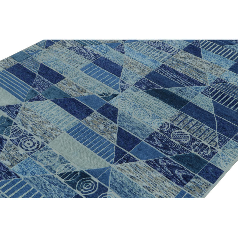 Scandinavian Wool Geometric Area Rug, Rectangle 6' x 9'