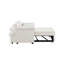 Canapé-lit contemporain en velours beige, design compact pour la maison