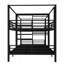 Grand lit double superposé en métal avec tablettes de rangement intégrées et garde-robe, structure robuste à bruit réduit, idéal pour l'efficacité de l'espace et la sécurité-45176431