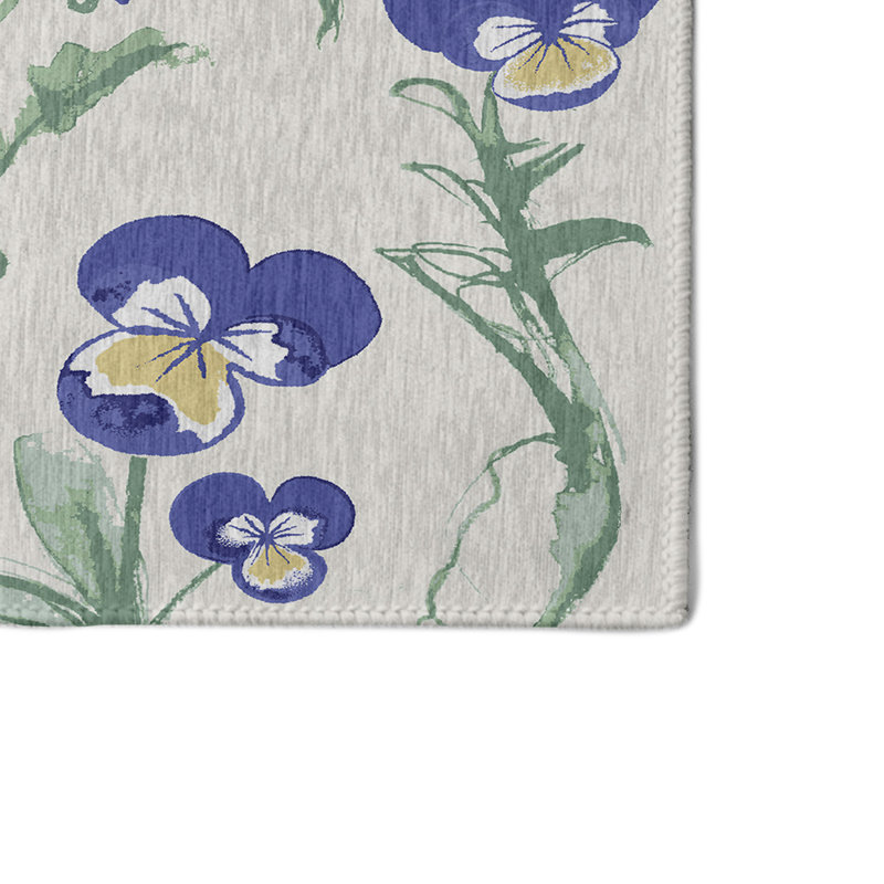 Tapis décoratif florale pourpre/vert alvordton, Rond 5 pi