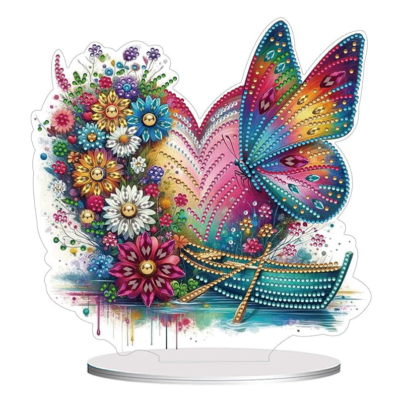 Itsines  5D DIY Rainbow Floral Butterfly Heart Diamond Painting Kit Crystal Embroidery Rhinestone Acrylic Table Top Decoration