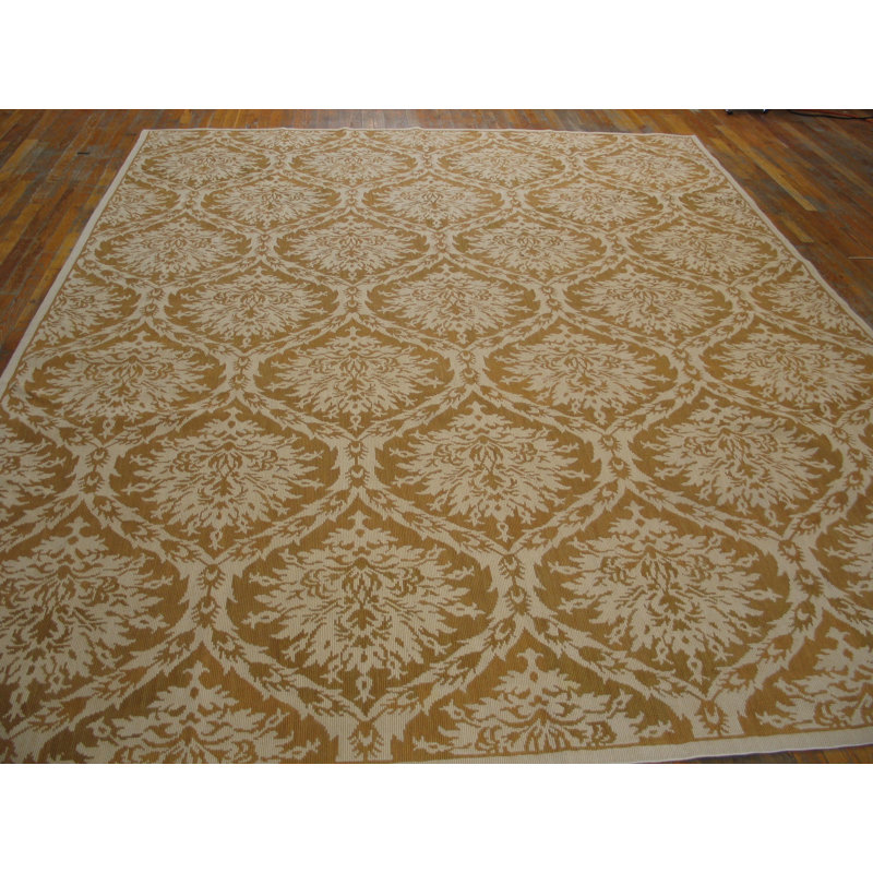 Flatweave Wool Floral Indoor Rug