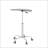 Adjustable Height Tempered Glass Table Desk Table With Lockable Wheels-691271561