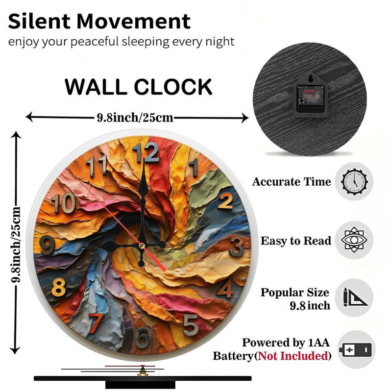 Abstract Colourful Wall Clock