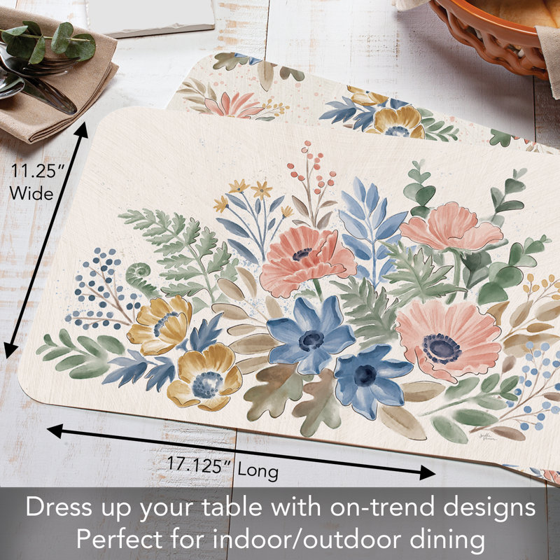 Botanicals Reversible Rectangular Easy Care Placemats