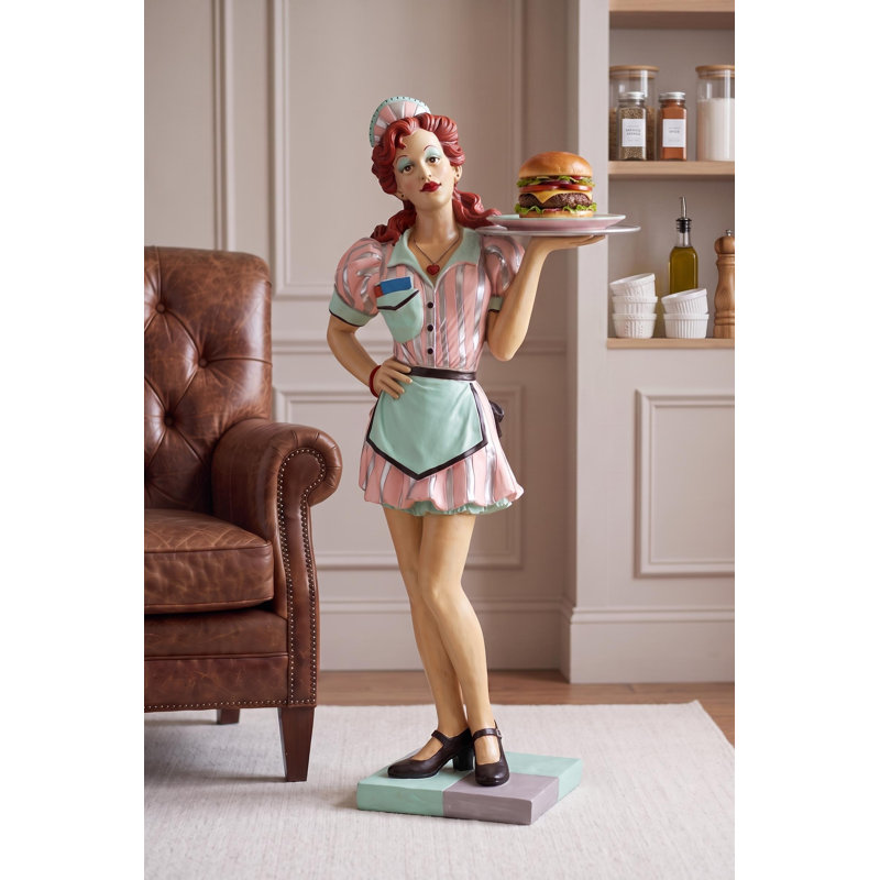 Retro Rosie Diner Dame Serving Table Statue