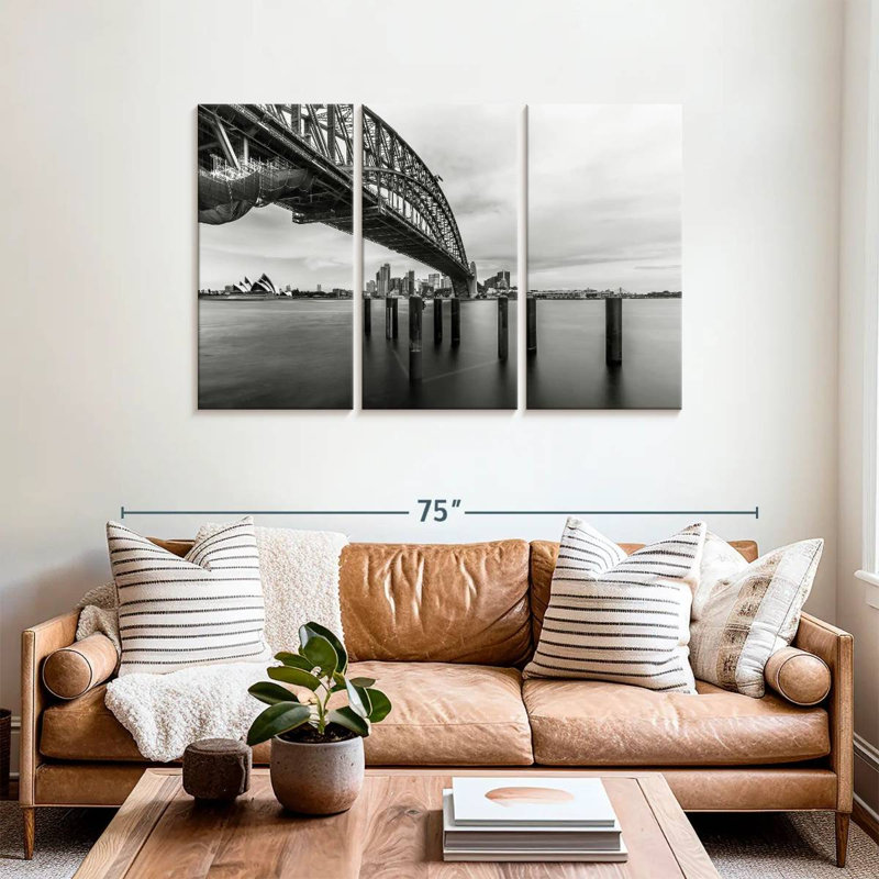 Rorry Cloudy Harbour Bridge, 36" H x 57" W