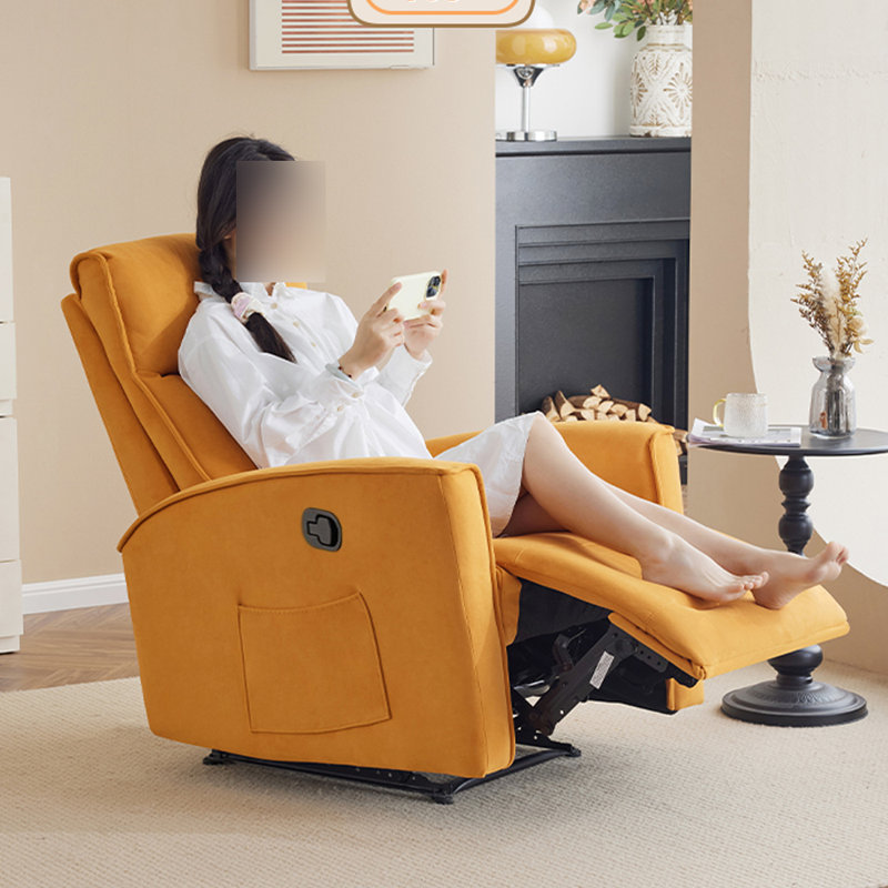 Fauteuil inclinable ergonomique avec pochette de rangement, Mélange de polyester orange