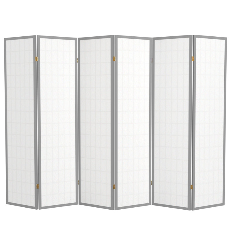 Paravent Shoji pliable Alex 70'' H, 6, Gris