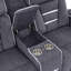 Causeuse inclinable avec accoudoirs de rangement et console centrale Console