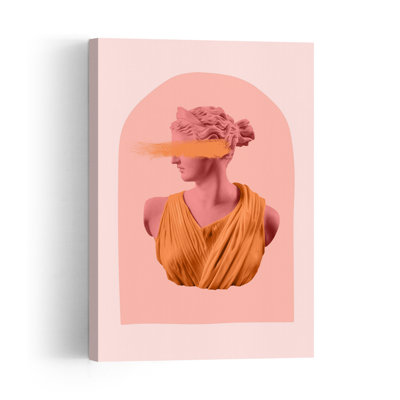 Affiche murale contemporaine « Déesse aux traits oranges »