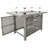 60000 Grey Open Weave 43" Propane Gas Fire Pit Table, With Removable - Rust Lid, Glass Wind Guard, And Bohemian Style For Deck Entertainment 43 Inch Rectangular , In Grey, Blue Stone Decoration Guard-948484293