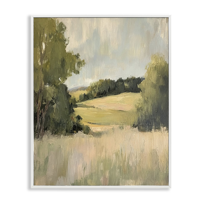 Painterly Green Valley View, estampe numérique, conception de Petal Prints Design, H 14 po x l 11 po