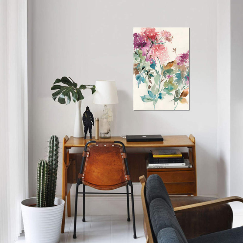 « doux hortensia ii », reproduction sur toile, H 26 po x l 18 po x P 1,5 po