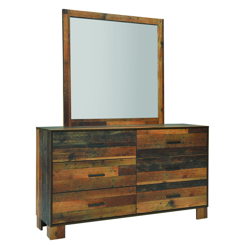 Commode double 6 tiroirs avec miroir
