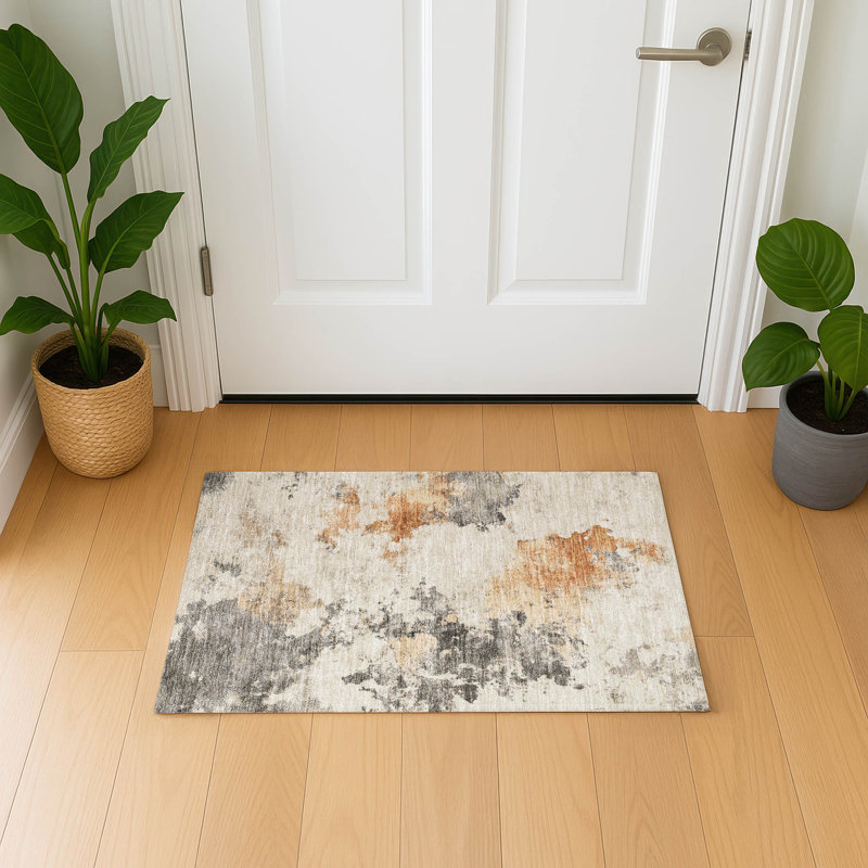 Premium Machine Washable Dockside AMF1803 Modern Rug, Rectangle 1'8" x 2'6"