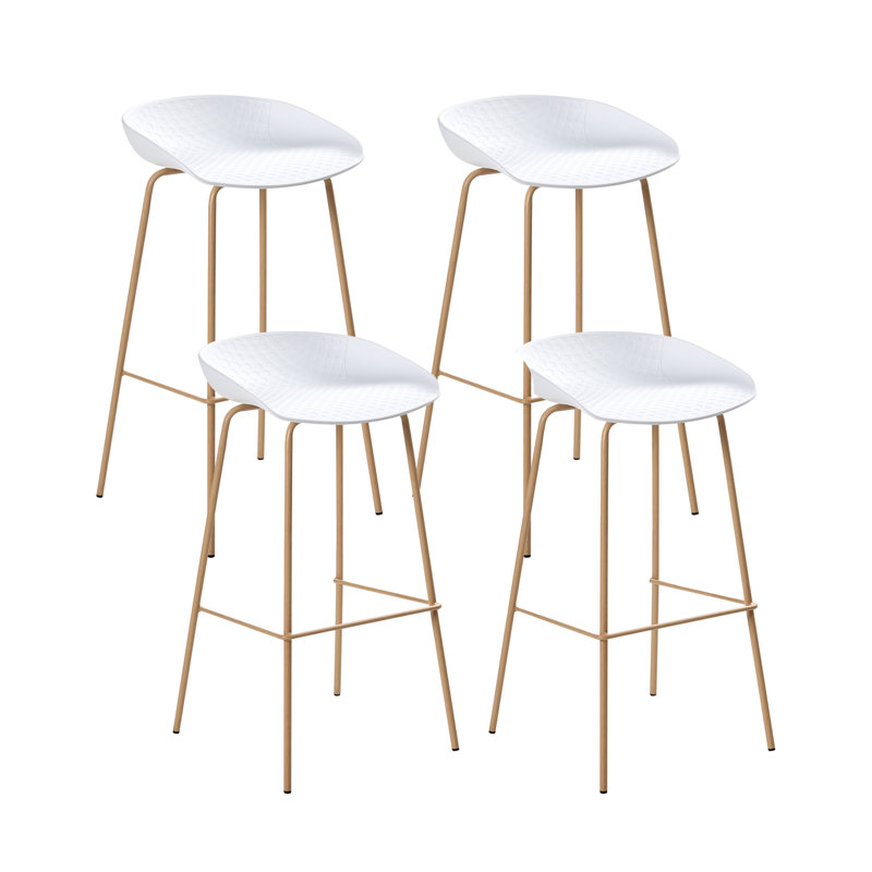 Counter Stool with Metal Frame, White