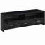 Meuble télé en bois d'ingénierie en chêne noir, 3 tiroirs, grain subtil, support de tiroir en chêne performance durable, beaucoup de rangement, espace de vie Natural Elegance