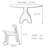 Round gray sintered stone dining table