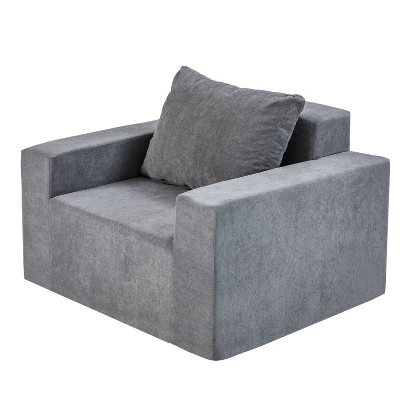 Sofa In A Box Foam Sofa Couch With Pillow, Bean Bag Chairs For Adults Stuffed High-Density Foam, Large Bean Bag Sofa For Living Room Bedroom Gaming Room