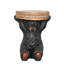 Table d'appoint 20,8 po en forme d'ours noir extérieur / intérieur - statue d'ours tenant une souche d'arbre pour jardin, patio, cour, maison, bureau