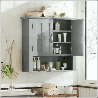 Wall Mounted Bathroom Cabinet with Adjustable Shelves