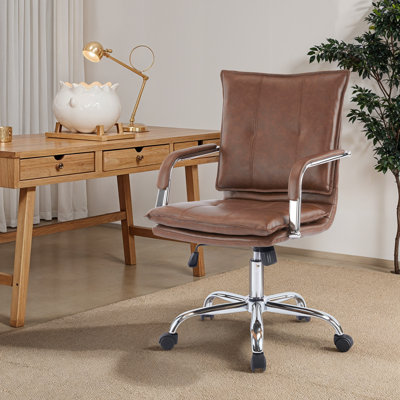 Dareece Leather Task Chair with Padded Arms