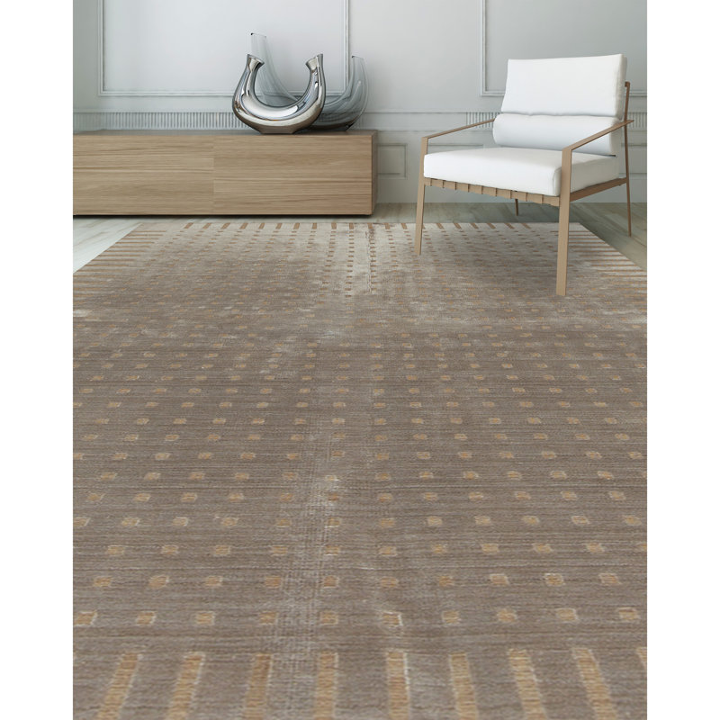 Geometric Area Rug in Brown