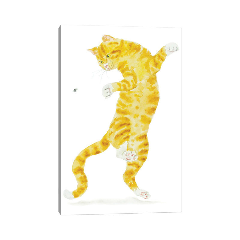 «Orange Cat And Fly» par Alexey Dmitetchich Shmyrov - reproduction, H 26 po x l 18 po x 1,5 po