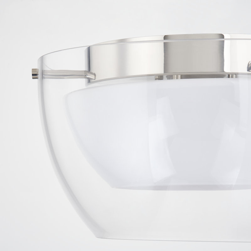 Dutton 14" 1-Light Flush Mount, Polished Nickel