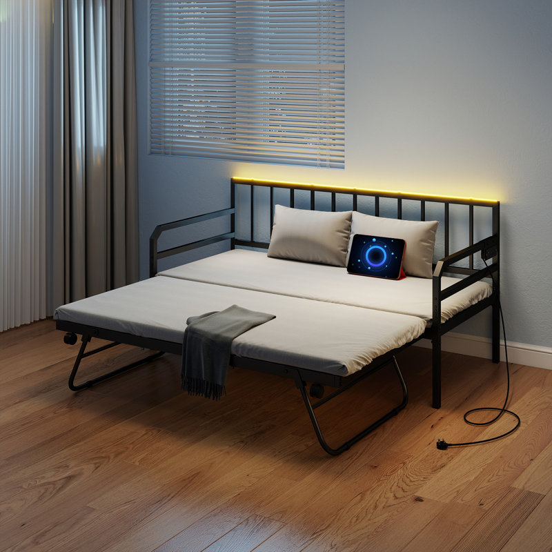 Metal with Trundle, Black