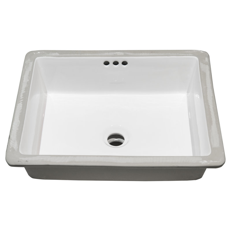 19.75 in. x 15.75 in. White Porcelain Rectangular Undermount Bathroom Vanity Sink