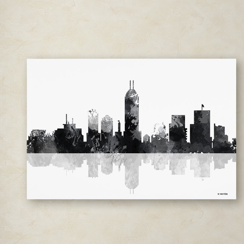 « indianapolis indiana horizon bg-1 », reproduction d’impression sur toile tendue, H 16 po x l 24 po x P 2 po