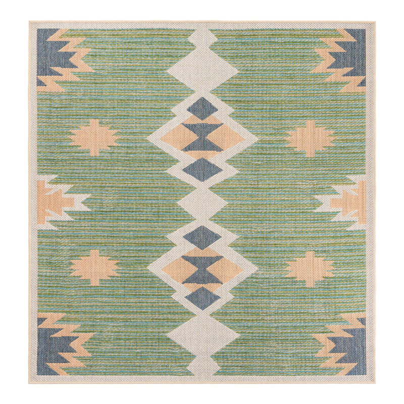 Lauryn Machine Woven Moroccan Indoor and Outdoor Area Rug , Square 6'1"