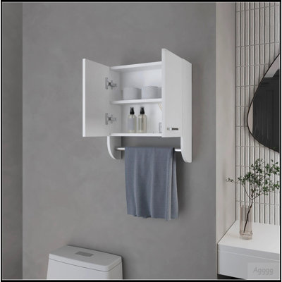 White Medicine Cabinet With Towel Bar