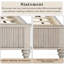 Base de lit plateforme avec tête de lit haute, aucun sommier nécessaire, bois massif, finition naturelle, idéale pour les chambres à coucher modernes et traditionnelles-1304500276-1304500265