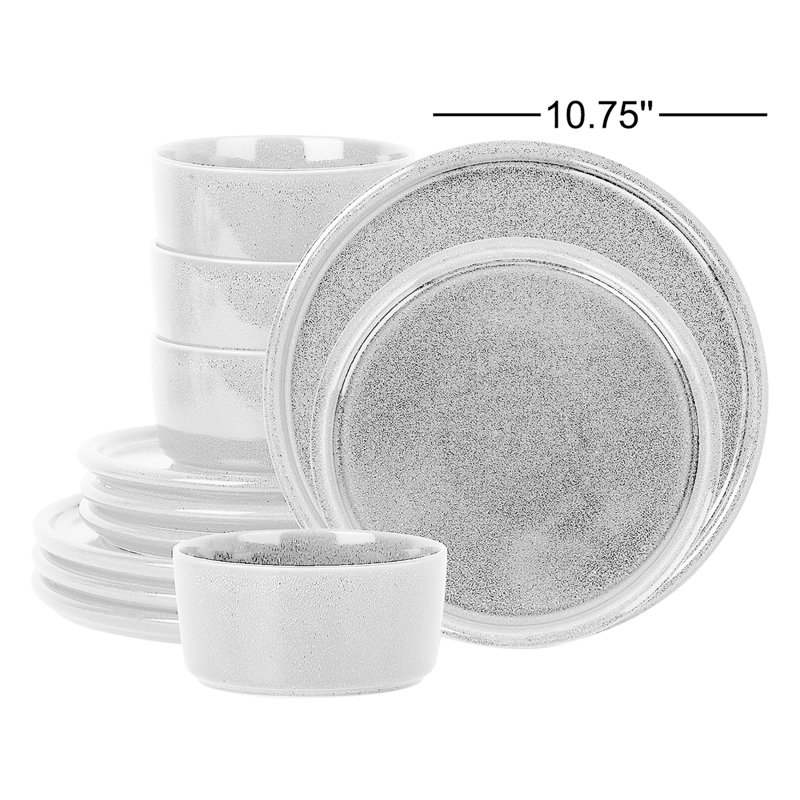 Stone Lain Eden 12-Piece Dinnerware Set Stoneware, Gray