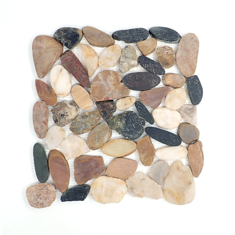 Rivera Pebbles™ Sized Natural Stone Pebble Tile, Dove
